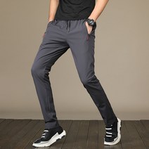 DFMEI 남자 슬림 블랙 캐주얼 팬츠