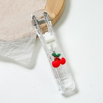 일호장신구 투명 과일 클립퍼 클립 집게 문구 사무 용품 학생 학용품 서류철, 투명과일클립퍼(체리), 투명클립퍼리필8EA(실버)