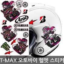 T-MAX 캐릭터 스티커 세트/오토바이크 헬멧 튜닝 데칼, 상세설명 참조, 01_MAN/화이트(일반원단)