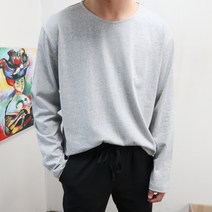 남자 봄 가을 U넥 보트넥 긴팔 쭉티 3color