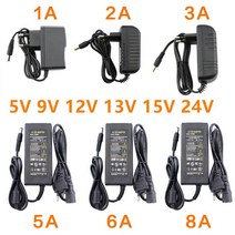 12V DC 전원 공급 장치 5V 6V 8V 9V 10V 13V 14V 15V 24V 1A 2A 3A 5A 6A 8A 변압기 AC 220V ~ 어댑터 LED 드라이버, EU Plug