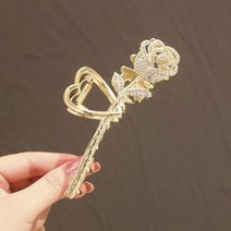 긴머리집게핀 달콤한 오팔 꽃 헤어 클립 포니테일 클로 상어 여자 액세서리