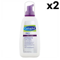 Cetaphil Pro Oil Skin Removing 세타필 프로 오일리 스킨 클렌징폼 237ml 2팩, 1개