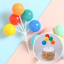 씨앤초이스 풍선 케이크픽 10세트 레인보우 파스텔 생일 기념일 케이크토퍼 홈 데코 파티용품, 레인보우x10