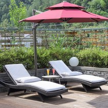 수영장 썬베드 라탄 비치 체어 해변 호텔 리조트 워터파크 펜션 리클라이너, (리클라이닝 라탄 썬베드)