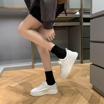여성 캐주얼 스니커즈 키높이 운동화 학생 단화 베이직 스니커즈 2컬러