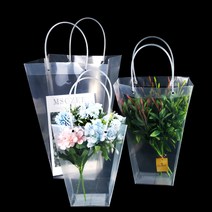 사다리 쇼핑백 윈도우 꽃 화분 생화 선물 포장 사다리 사각 반투명 불투명 비닐백 투명백 플라워샤워 꽃집 꽃다발, 사다리 쇼핑백 中