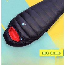 CAMPA 오리털침낭 낚시용 등산 미군 이불, 겉은 빨간색 속은 노란색 1000g S 사이즈