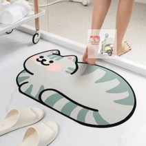 물기 욕실 발매트 캐릭터규조토흡수매트 규조토 흡수 E704, 40x60cm|짬타이거-짬타이거