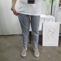 [당일출고]남녀공용 봄여름 린넨 마 밴딩 슬랙스 9부 팬츠 세미와이드 바지