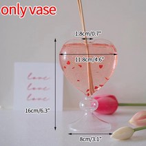 꽃병 생화 조화 화병 꽃 하트 모양 유리 꽃병 투명 데스크탑 테라리 방꾸미기 데코 소품, 01 Aromatherapy Vase