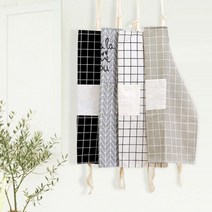 다움리빙 체크무늬앞치마 면혼방 주방용 4종 성인앞치마 미술학원앞치마 카페 꽃집앞치마 K44, 1P, 애쉬트리