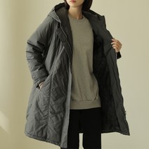 빼빼 여성용 기모 안감 후드 야상 점퍼