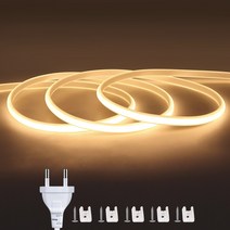 유연한 옥외 방수 LED 스트립 조명 AC 220V COB CRI RA90 288LEDs m EU 플러그 주방 집 방 장식용, [02] 웜 화이트, [35] 35m