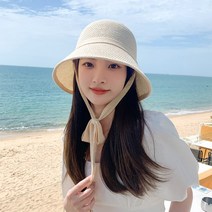 주디앤 여성 솔린 라탄 스트랩 버킷햇