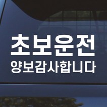 모노먼트 심플고딕체 양보감사합니다 초보운전 스티커 N-003, L (대형), 흰색