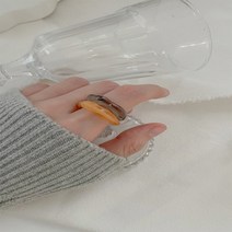 oshu / 여름 바다패션 미니멀 물결 호마이카 반지