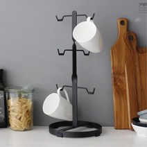 공간효율 실용적 아이디어 컵걸이 찻잔거치대, 1개, 블랙