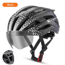 어반헬멧 전기자전거헬멧 미니벨로헬멧 WEST BIKING-LED 라이트 사이클링 헬멧 남성용 오토바이 자전거 초경량 M Intergrally-molded Safe Hat, [04] Black