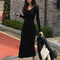 리더스타 니트원피스 루즈핏 가을원피스 긴팔원피스 여성원피스 롱원피스