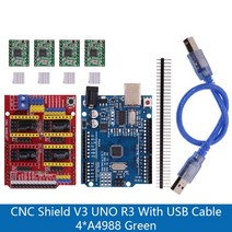 아두이노우노 아두이노 메가 키트 블루투스 R3 CNC Shield V3 조각 기계 3D 프린터 + A4988 DRV8825 AT2100, 01 A4988 Green