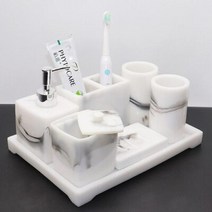 호텔 욕실 수지세트 욕실 액세서리 세트 수지 소재 비누 디스펜서 칫솔 홀, 7 Pieces Set A