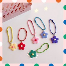 귀여운 플라워 키링 6종 귀여운가방고리 작은 선물 키링 귀여운 네임고리만들기, 레드