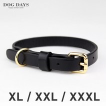 (각인팬던트무료)프리미엄 가죽목줄 중 대형견용 블랙