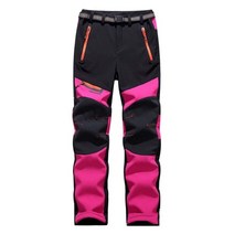 nuoneko softshell 하이킹 바지 여성 남성 겨울 따뜻한 양털 바지 스포츠 야외 스키 캠핑 트레킹 방수 아저씨 pm38, 아시아 크기 s, 여성은 붉은 장미