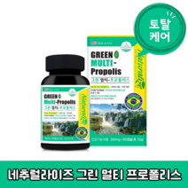 네추럴라이즈 그린 멀티 프로폴리스 브라질 아연 구강향균 면역기능 식약처 1개월분 33g, 60캡슐×2개