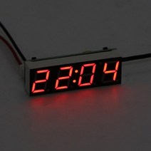 차량용시계 자동차시계 미니시계 태양광시계 다기능 자동차 led 디스플레이 전기 디지털 시계 온도계 전압계 4 모드 디지털 시계 디지털 타이머 녹색 파란색 빨간색