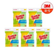 [3M]아크릴사 수세미 2입(일반세척용) 5개세트, 단품