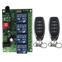 범용 무선 원격 제어 스위치 DC 12V 4CH 10A 릴레이 수신기 모듈 4 채널 RF 433 Mhz 송신기 포함, green