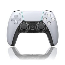 PS4 컨트롤러 【듀얼 센스】용 무선 Pro P4 전용 프레스테4 800mAh 대용량 20시간 연속 사용 Bluetooth 접속 터치패드 게임 패드 탑재 6축 자이로 센서 중력 감, 화이트 블랙