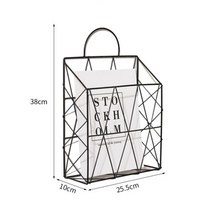 북유럽 잡지꽂이 매거진랙 신문 스타일 및 금속 철 벽걸이 홀더 책 선반 스토리지 주최자 diy 홈 장식, 협력사, 검은 색