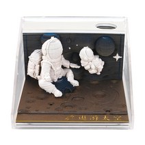 데스크탑 장식 손으로 찢는 포스트잇 3D 입체 메모장, 우주 여행