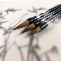먹물 충전식 서예붓 붓글씨 캘리그라피 동양화 사군자 바림붓 수채화 리필 붓 늑대 1P 대