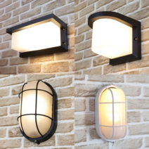 유캔 야외 외부 LED 노드 코너 베이직 타원망 방수 외벽등, 탸원망벽등-소／블랙