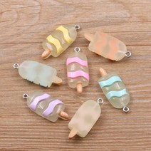 팔찌만들기 믹스 과일 동물 팝시클 캔디 레진 귀걸이 DIY 열쇠 고리 팔찌 펜던트 쥬얼리 제작용 참 32 가지 스타일 10 개, [14] 24K04