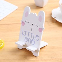 휴대폰 동물 거치대 토끼 우드 원목 홀더 스마트폰 거치대 수납 사무실 책상 테이블, 랜덤, 1개