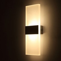 침실 욕실 현대 LED 램프 조명 거울간단한 사각형 led 벽 ac110v 220v 230v 실내 홈 머리맡 발코니 통로 복도, 검은 사각형, 22x11cm, 쿨 화이트5500-7000k
