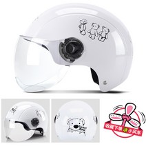 오토바이 헬멧 더블미러 이쁜 누나 추천 사계절 전동 킥보드 전기 자전거 머리보호 2종소형 바이크 원동기, 화이트 SW 투과