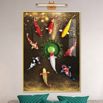 보고아트 금전운 재물운 황금 잉어 구어도 물고기 그림 풍수 인테리어 액자, [2번] 구어도_E