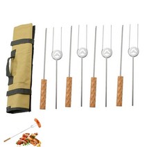 볼케이노화로대 바베큐 그릴 캠핑 화로대 구이 스틱 구이 smores 스틱 smores 꼬치 화재 구덩이 키트 핫도그 캠핑 액세서리 캠프 파이어 32 인치 긴 포크, 없음
