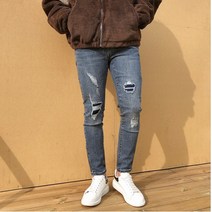 남성청바지 옆지퍼 슬림핏 간지진