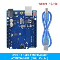 아두이노 키트 코딩 입문 교육 보드 점퍼선 UNO R3 개발 보드 ATmega328P CH340 Arduino 용 스트레이트 핀, 15 Official SMD-Cable
