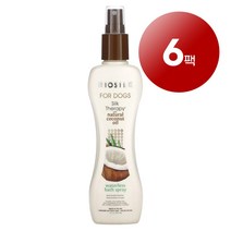리암마켓 Biosilk 바이오실크 강아지용 실크 테라피 천연 코코넛 오일 함유 워터리스 목욕 스프레이 207ml 1팩, 6팩