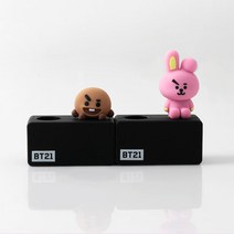 다올 BT21 캐릭터 칫솔 위생 홀더 용품 욕실 정리 구강 치미 코야 타타 슈키 망 알제이 쿠키 반, 1세트, 슈키&쿠키