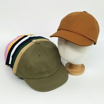숏챙 무지 모자 짧은챙 캠프 캡모자 여성 명품 소두
