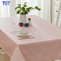 SKANDSALO 식탁보 모던 체크무늬 심플 도트 스트라이프 순면 캔버스 티테이블보 성탄 인테리어 테이블 천다기, T07-꽃다운 정이 격.-핑크, C06-120*120